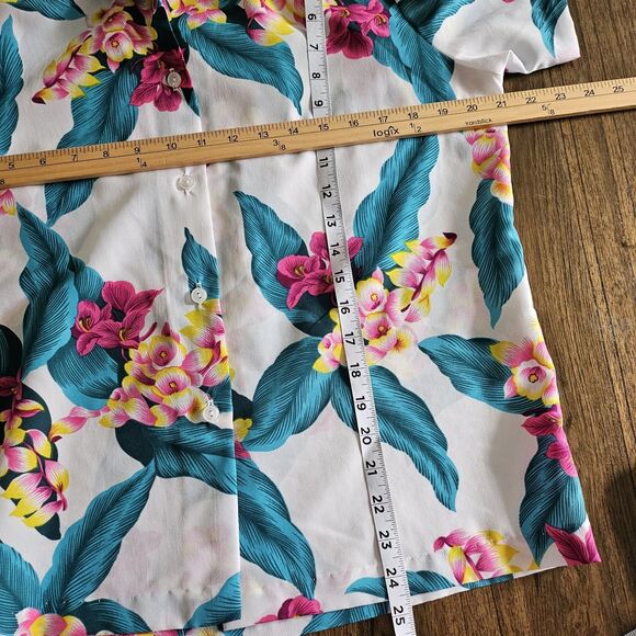 Vintage Hilo Hattie Hawaiian Shirt: 90s Floral Print, Men's Small - Picture 6 of 8